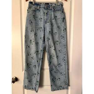 Wild Fable 90s Relaxed Straight Leg Floral Jeans Light Wash Blue Size 6